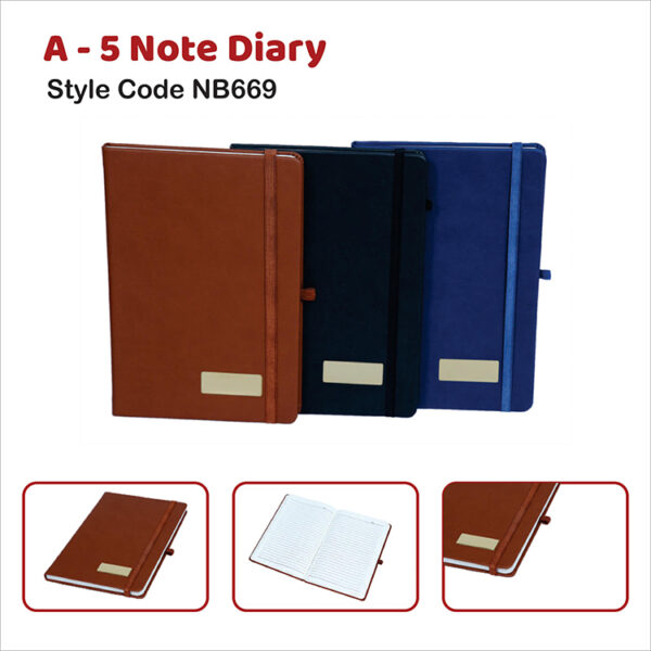 A – 5 Note Diary Style Code NB669