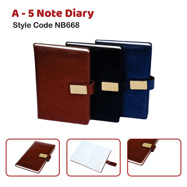 A – 5 Note Diary Style Code NB668