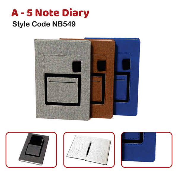 A – 5 Note Diary Style Code NB549