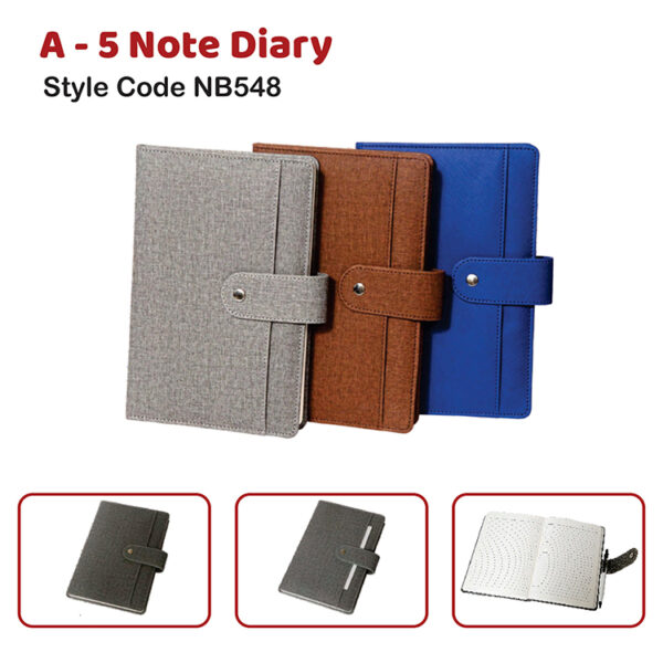 A – 5 Note Diary Style Code NB548