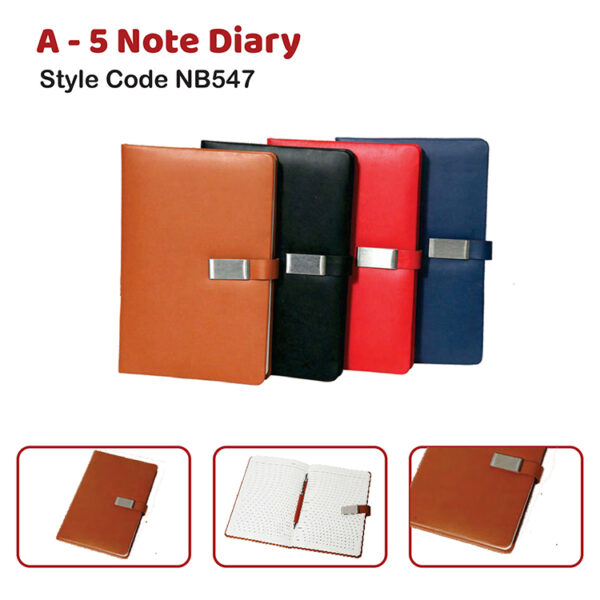 A – 5 Note Diary Style Code NB547