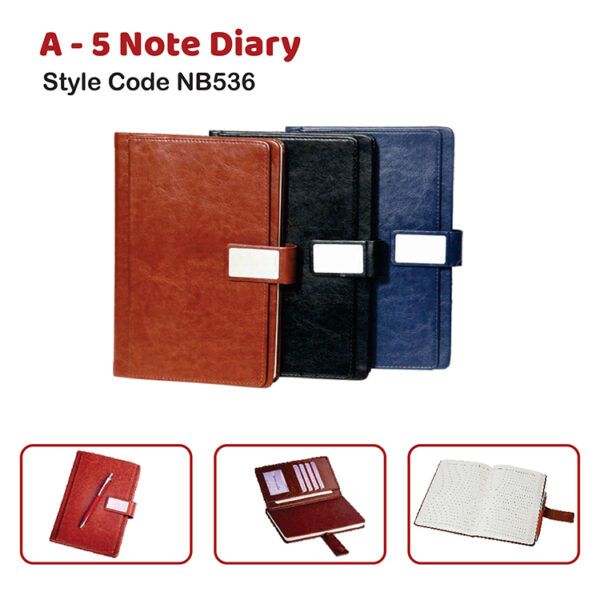 A – 5 Note Diary Style Code NB536