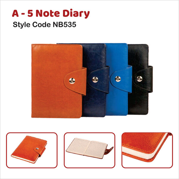 A – 5 Note Diary Style Code NB535