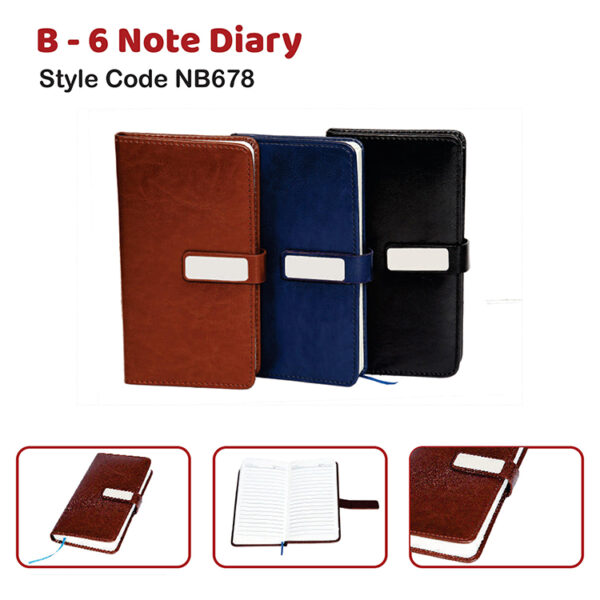 B – 6 Note Diary Style Code NB678