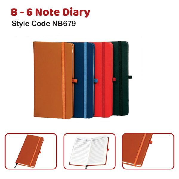 B – 6 Note Diary Style Code NB679