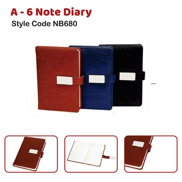 A – 6 Note Diary Style Code NB680