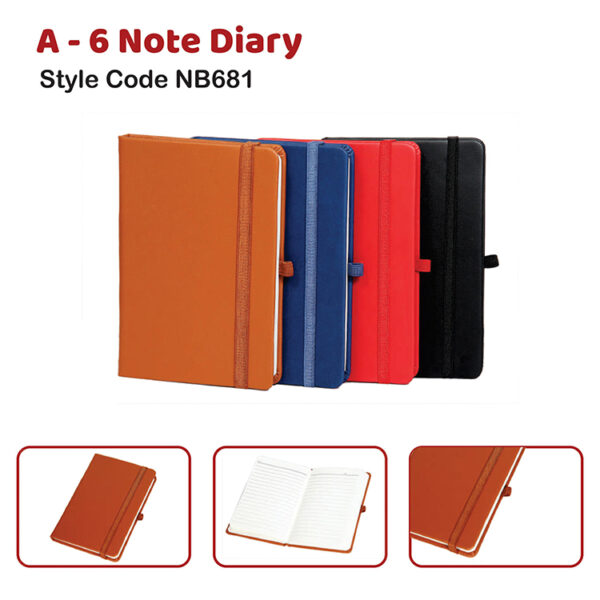 A – 6 Note Diary Style Code NB681