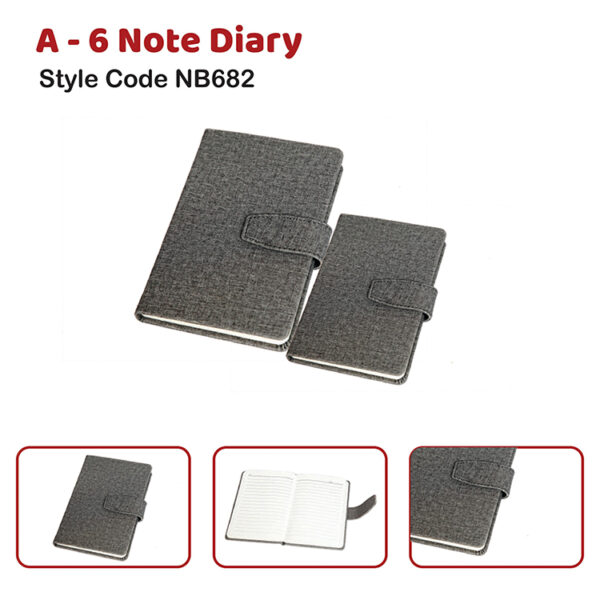 A – 6 Note Diary Style Code NB682